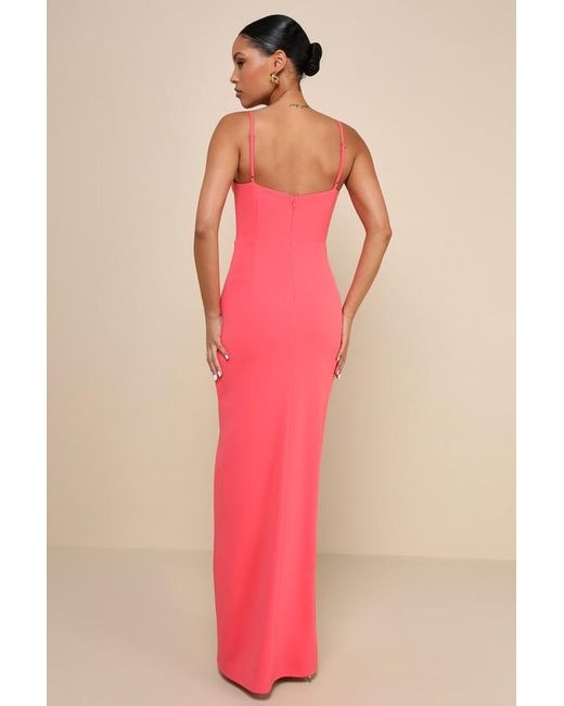 Lulus Pink Impressive Glamour Sleeveless Column Maxi Dress
