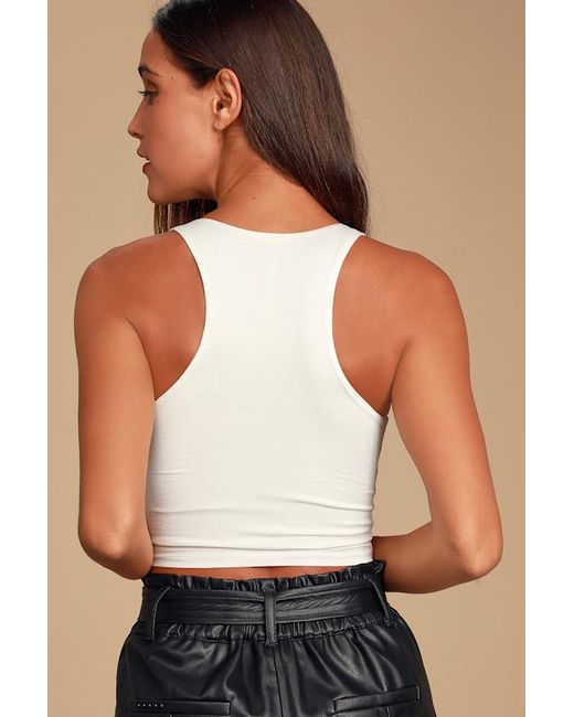 Lulus Basics White Feel Like Dancing Crop Top