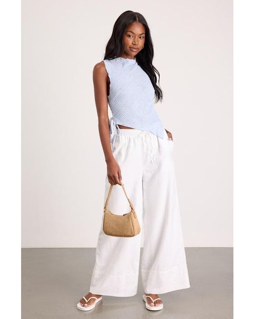 Lulus White Kye Crochet Lace Asymmetrical Tank Top