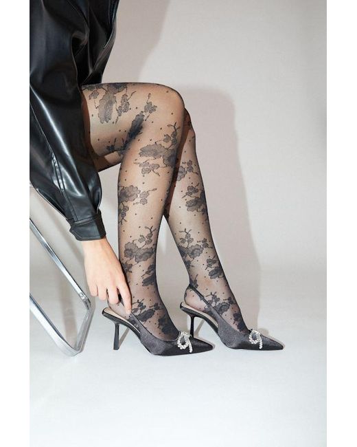 L'eggs Black 360 Contourâ„ Sheer Floral Tights