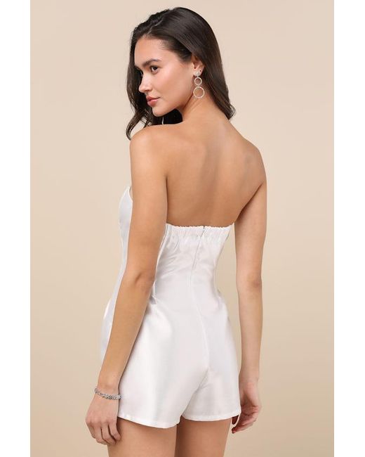 Lulus Natural Dayvon Strapless Romper