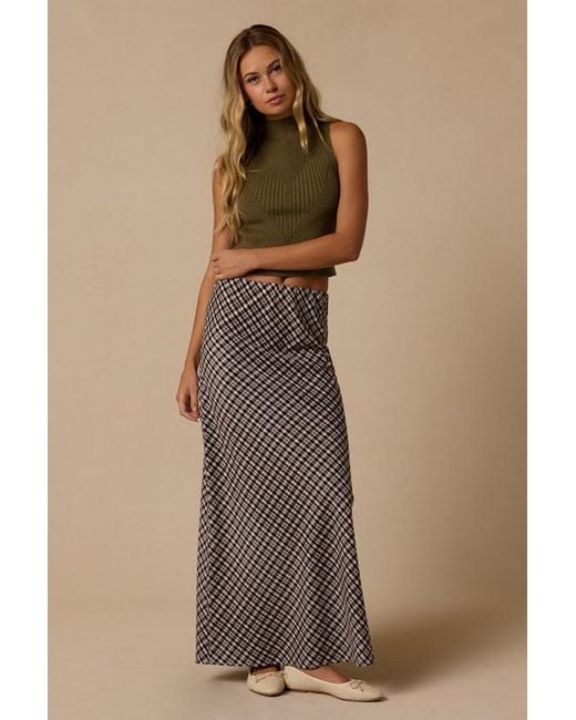Lulus Black Doyle Gingham Maxi Skirt