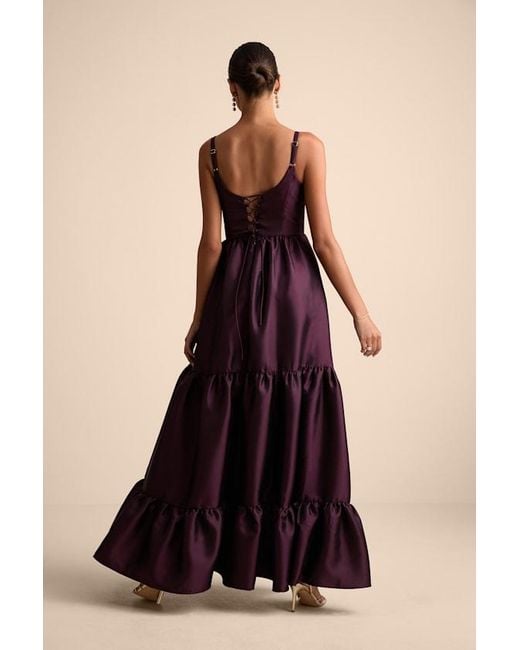 Lulus Black Avalie Tiered Bustier Maxi Dress
