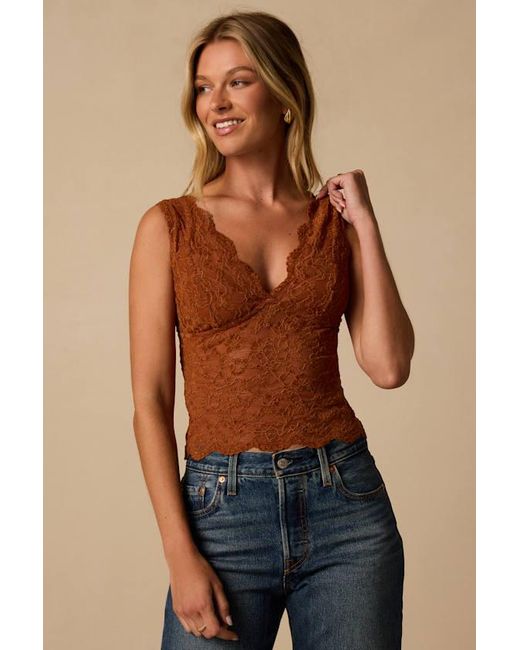 Lulus Blue Danika Lace Tank Top