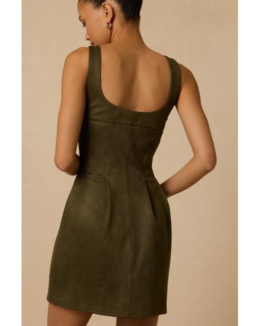 Lulus Green Sedona Suede Mini Dress