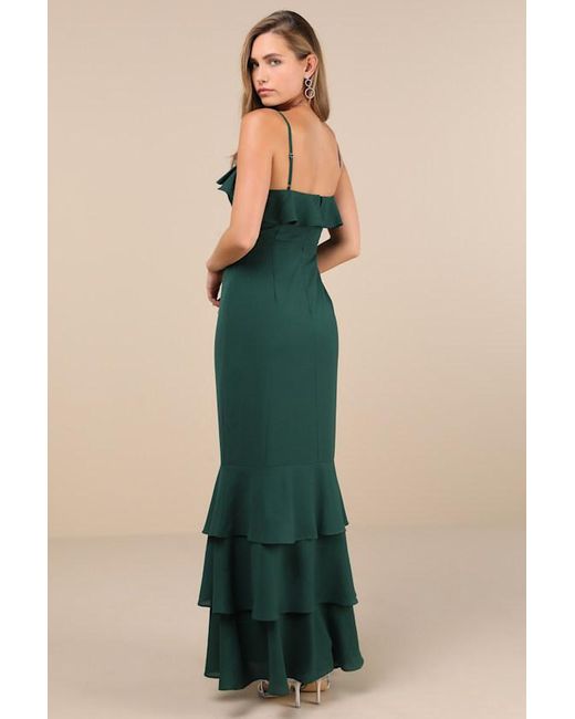 Lulus Green Lively Evenings Sleeveless Tiered Maxi Dress