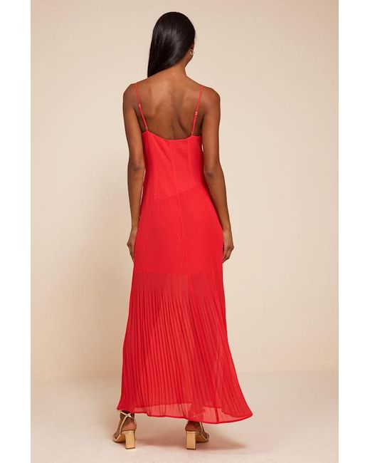 Lulus Red Mura Bright Mesh Drop Waist Midi Dress