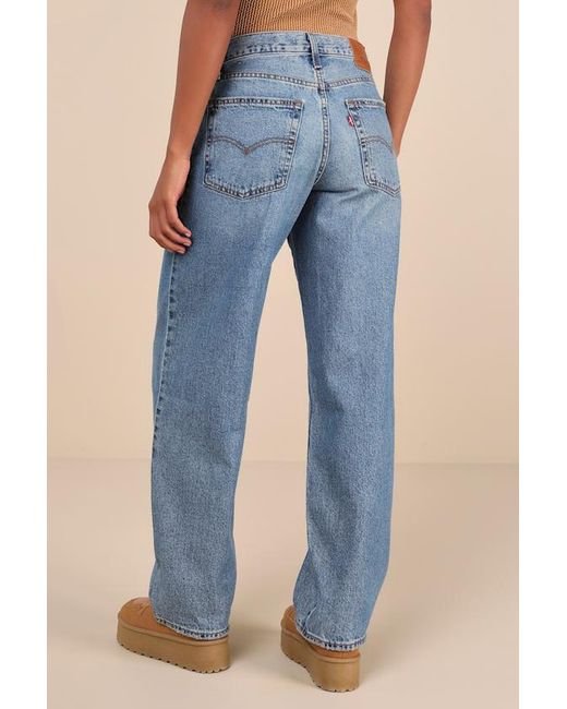 Levi's Blue Baggy Dad Medium Wash Mid-Rise Wide-Leg Jeans