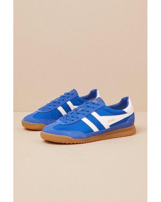 Gola Blue Tornado Sapphire Color Block Suede Leather Sneakers