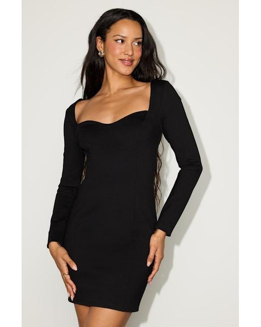 Lulus Black Samai Long Sleeve Bodycon Mini Dress