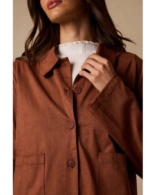 Lulus Brown Hilary Suede Collared Jacket