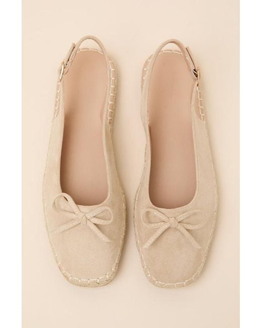 Lulus Natural Risa Suede Slingback Flatform Espadrilles