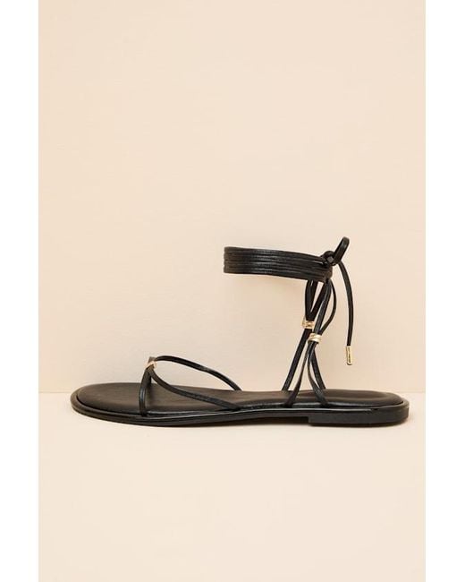 Lulus Natural Emory Lace-Up Sandals