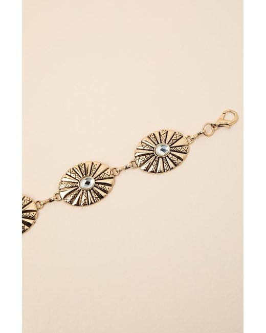 Lulus Natural Elianna Rhinestone Concho Belt