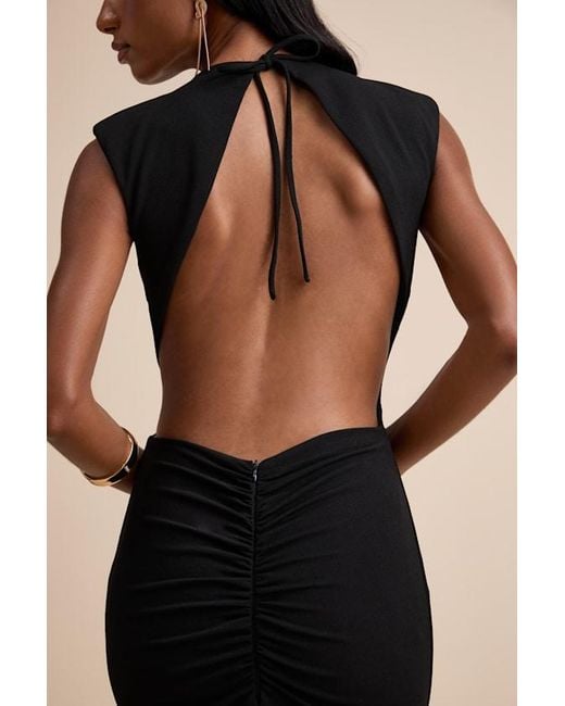 Lulus Black Captivating Perfection Backless Sleeveless Maxi Dress