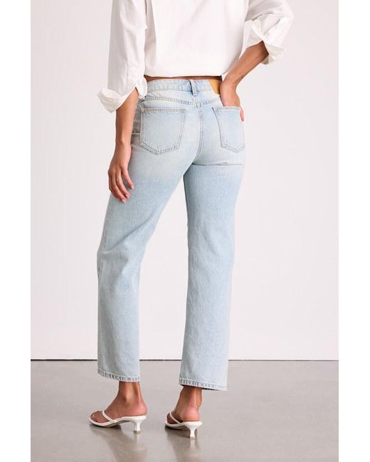 Lulus Blue Teague Light Wash Mid-Rise Straight Leg Jeans