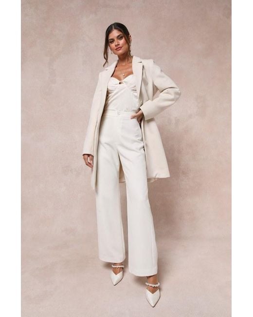 Lulus Natural Harriet Button-Front Belted Coat