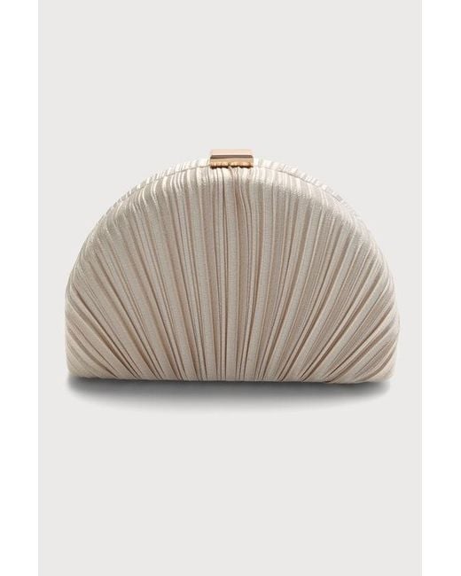 Lulus Black Pleat Perfection Satin Pleated Hard Clutch