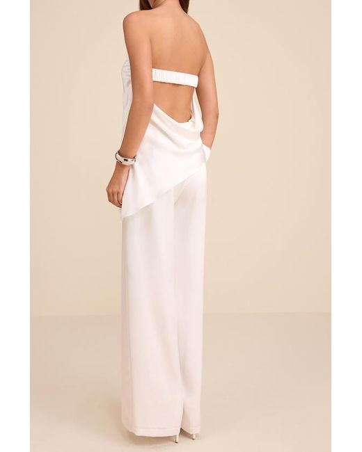 Lulus Natural Zettie Organza Asymmetrical Jumpsuit