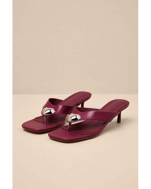 Lulus Pink Janae High Heel Thong Slide Sandals