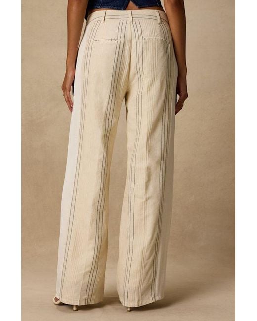 Lulus Natural Kara Cream Striped Wide-Leg Pants