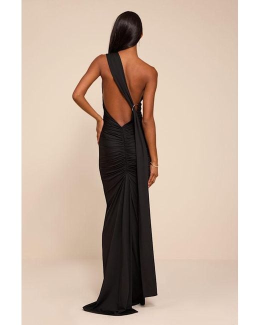Lulus Natural Cressida Slinky Knit One-Shoulder Mermaid Maxi Dress