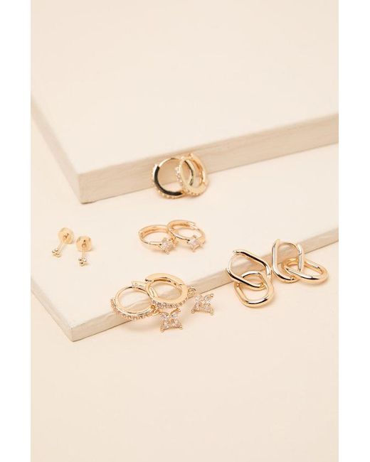 Lulus Brown Clarence Five-Pair Earring Set