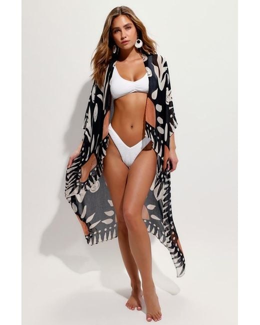 Lulus Multicolor Getaway Aura And Abstract Print Swim Cover-Up