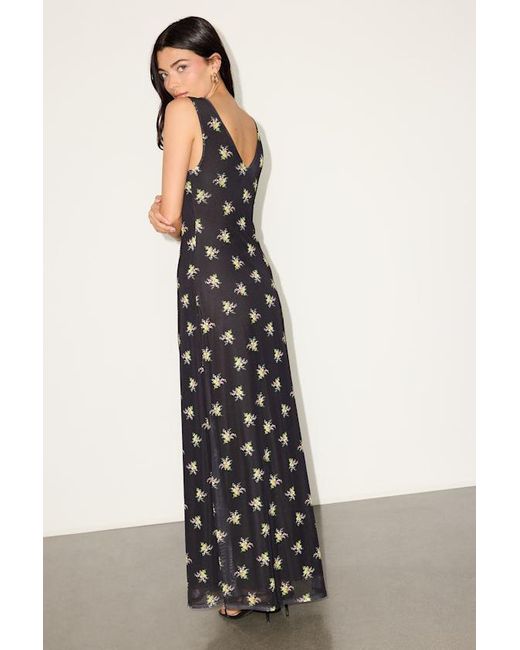 AFRM LOS ANGELES Blue Earhart Multi Floral Mesh Maxi Dress
