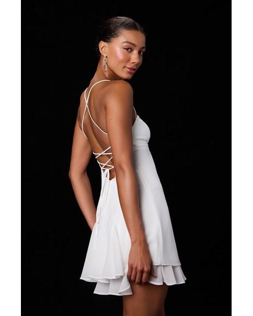 Lulus Natural Perfected Sweetness Pleated Tiered Mini Dress
