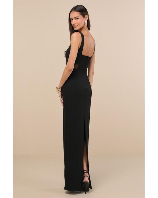 Lulus Natural Onetta Mesh Column Maxi Dress