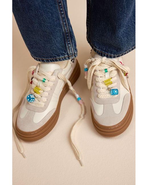 Steve Madden Natural Dodge Charm Bone Multi Leather Sneakers