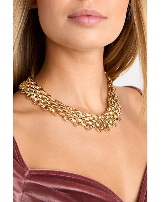 Lulus Brown Collette Woven Choker Statement Necklace