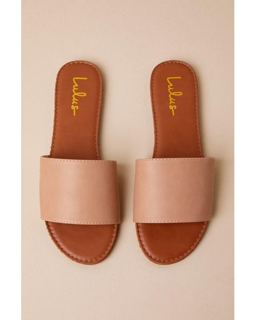 Lulus Addison Natural Slide Sandals