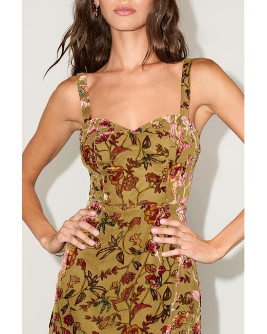 Lulus Green Ruwie Floral Velvet Lace-Up Mini Dress