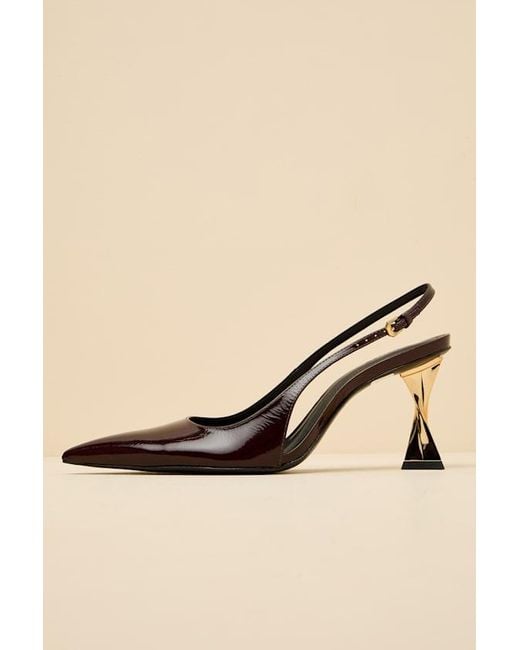 SCHUTZ SHOES Natural Elisha Maplewood Pointed-Toe Slingback Pumps