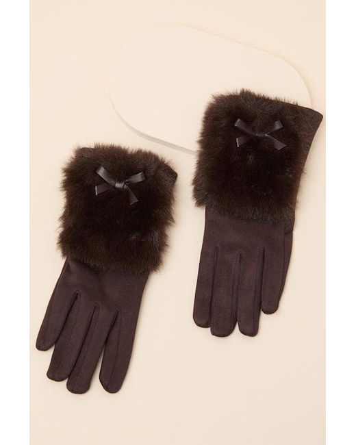 Lulus Black Jancy Faux Fur Gloves