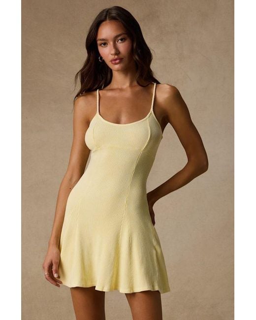 Lulus Natural Simply Pretty Washed Ribbed Pleated Sleeveless Mini Dress