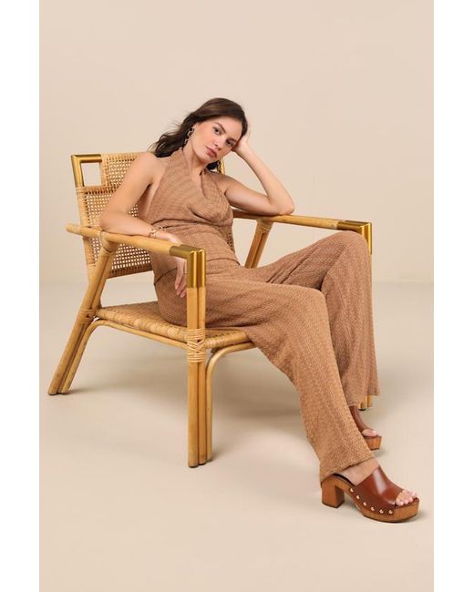 Lulus Natural Cove Textured High-Rise Pants