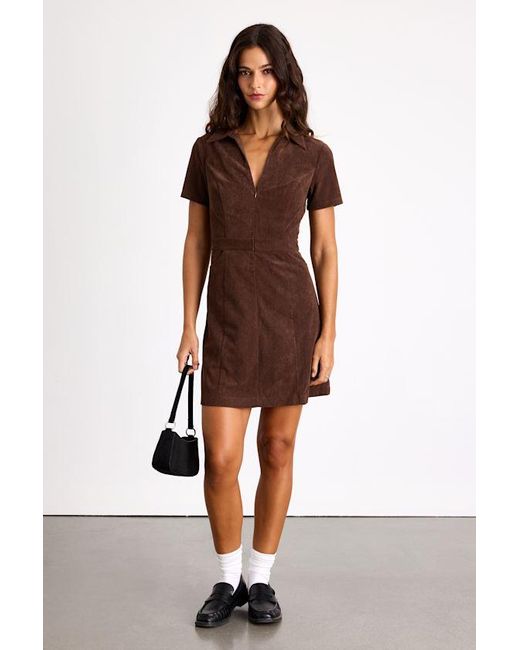 Lulus Brown Go-Getter Girl Corduroy Mini Dress With Pockets