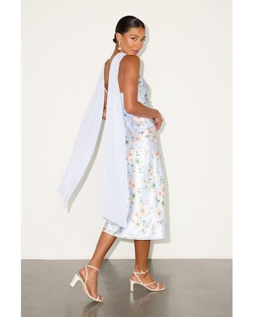 Lulus White Molena Floral Slip Midi Dress And Scarf Set