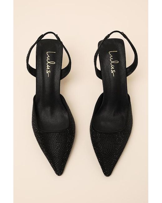 Lulus Natural Elmira Rhinestone Studded Slingback Pumps