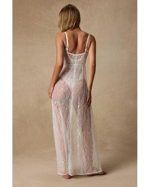 Lulus Natural Magdalena Sheer Lace Duster Slip