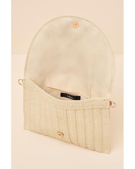 Lulus Natural Mala Raffia Beaded Clutch