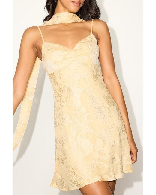 Lulus Natural Aydah Floral Burnout Slip Mini Dress And Scarf Set