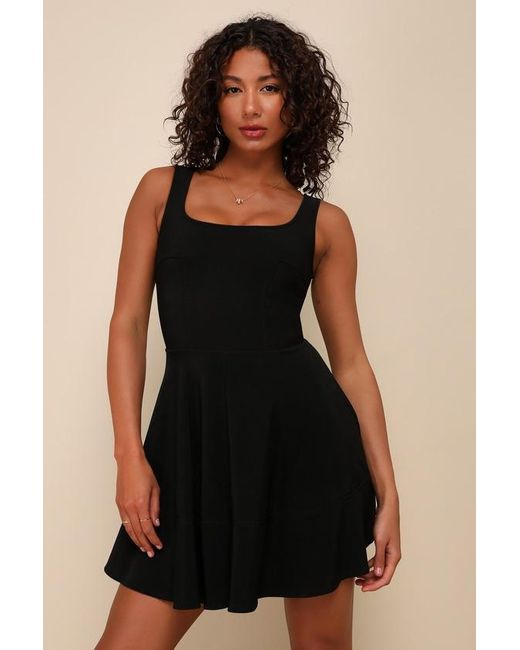 Lulus Black Home Before Daylight Dress