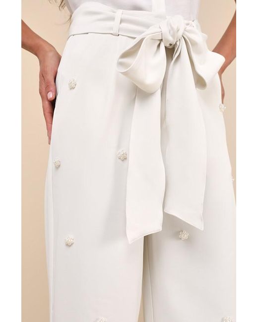 Sister Jane Natural Polo Pearl High-Waisted Trousers