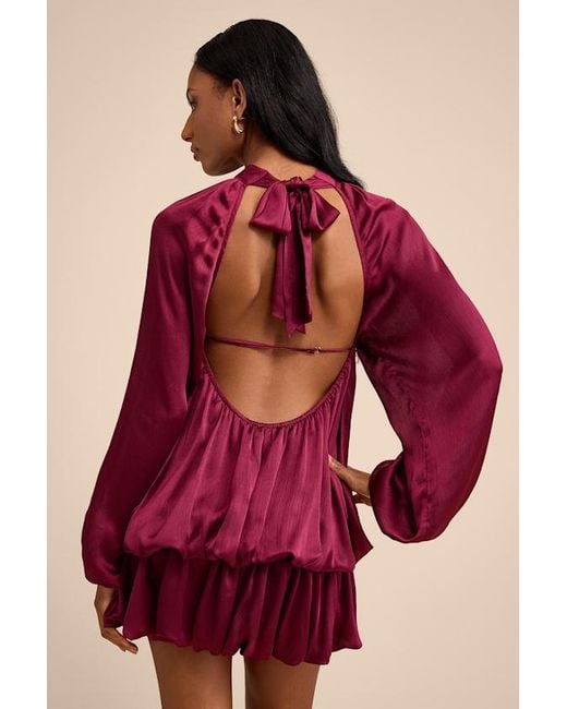 sachin and babi light blue dress ASOS DESIGN long sleeve drop V-waist bubble hem midi dress in chocolate