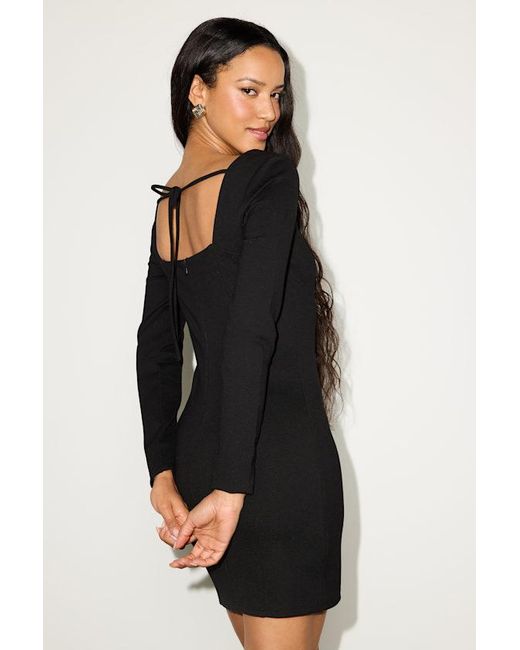 Lulus Black Samai Long Sleeve Bodycon Mini Dress
