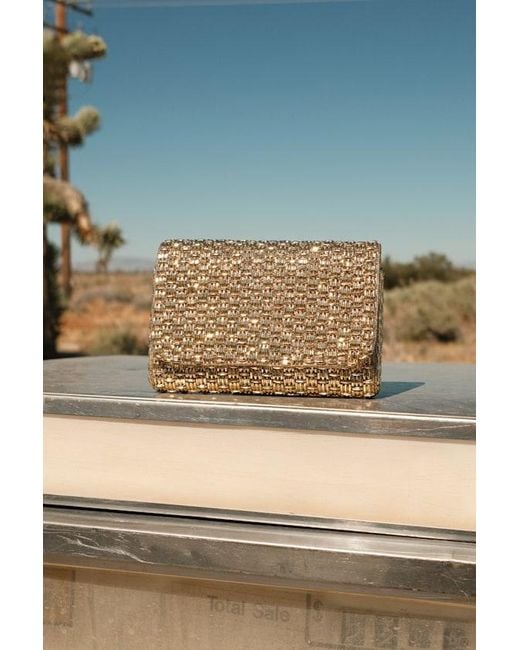 Lulus Orange Stunning Glow Beaded Rectangular Mini Clutch